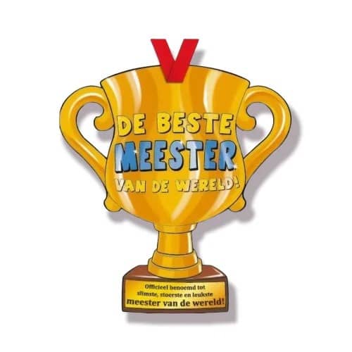 Pef Volg ons veld Trofee "De beste meester van de wereld!" - Kindercrea Webshop